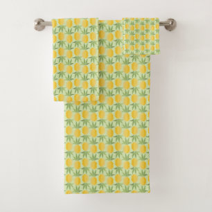 Retro Pineapples Bath Towel Set