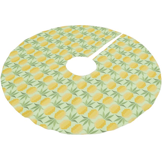 Retro Pineapples Brushed Polyester Tree Skirt (Angled)