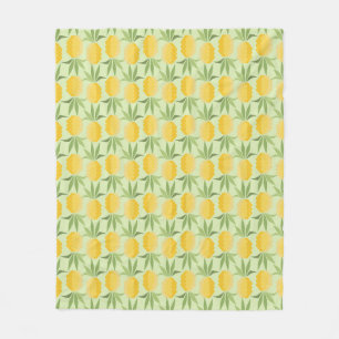 Retro Pineapples Fleece Blanket