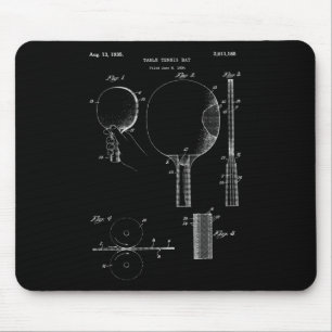 Retro Ping Pong Paddle   Vintage Table Tennis Tee Mouse Pad