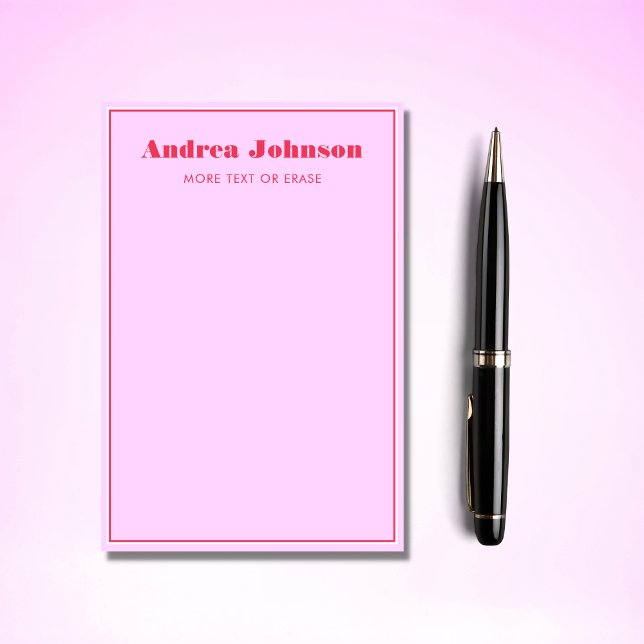 Retro Pink and Red Bold Typography Name Monogram Post-it Notes (Creator Uploaded)