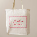 Retro Pink and Red Bridesmaid Favours Tote Bag<br><div class="desc">Retro Pink and Red Bridesmaid Favours Tote Bag | tote bags for bachelorette party</div>
