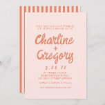 Retro Pink and Red Handwriting Wedding invitation<br><div class="desc">..</div>