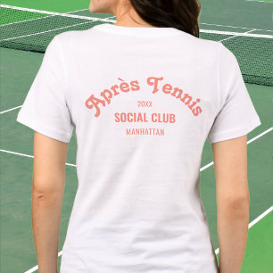 Retro Pink Après Tennis Social Club Custom White Tri-Blend Shirt