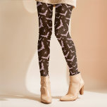 Retro Pink Bats Spider Girlie Minimal Halloween    Leggings<br><div class="desc">This fun Halloween design uses a random pattern of simple pink brown bats and spiders on a brown background that can be customised to what ever colour you would like. This fun design has a retro vibe and can be paired with any top throughout the fall and spooky season! Mix...</div>