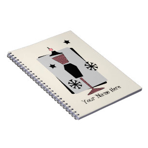 Retro Pink & Black Dress Form Mannequin Notebook