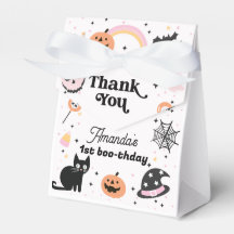 Retro Pink Black Halloween Birthday