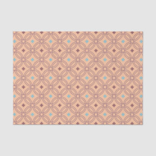 Retro Pink & Blue Interlocking Geometric Pattern Tissue Paper