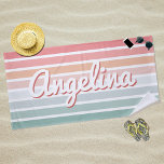 Retro Pink & Blue Stripe Personalised Name Beach Towel<br><div class="desc">Here at AdeliaGifts we love this Retro Pink & Blue Stripes Personalised Name Beach Towel and we think you will love it too. 
The perfect gift or just treat yourself! 
We have a HUGE selection of products with most designs available for Men,  Women and Kids. Check them out!</div>