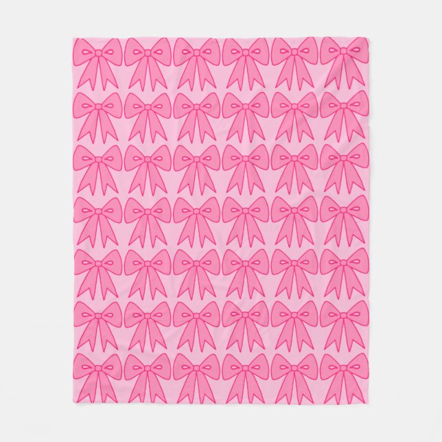 Retro Pink Bows Bedroom Blanket Gift (Front)