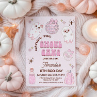 Retro Pink Brown Halloween Ghoul Gang Birthday