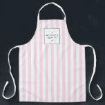 Retro Pink Candy Stripes Apron<br><div class="desc">Pink and white stripes bring a retro personality to this personalised apron. The nostalgic stripe motif is stylish and chic. Great for bakeries,  home chefs,  salons,  or personal use! Art and design © 1201AM Design Studio | www.1201am.com</div>