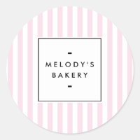 Retro Pink Candy Stripes Bakery