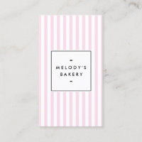 Retro Pink Candy Stripes Bakery Social Media