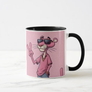 Retro Pink Cartoon Panther Coffee Mug