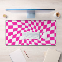 Retro Pink Checked Warped Chequered
