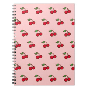 Retro Pink Cherry School Notebook Journal Gift
