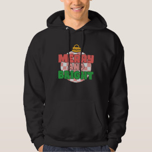 Retro Pink Christmas Merry Beautiful Bright Xmas B Hoodie