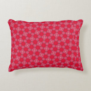 Retro Pink Clover Accent Pillow