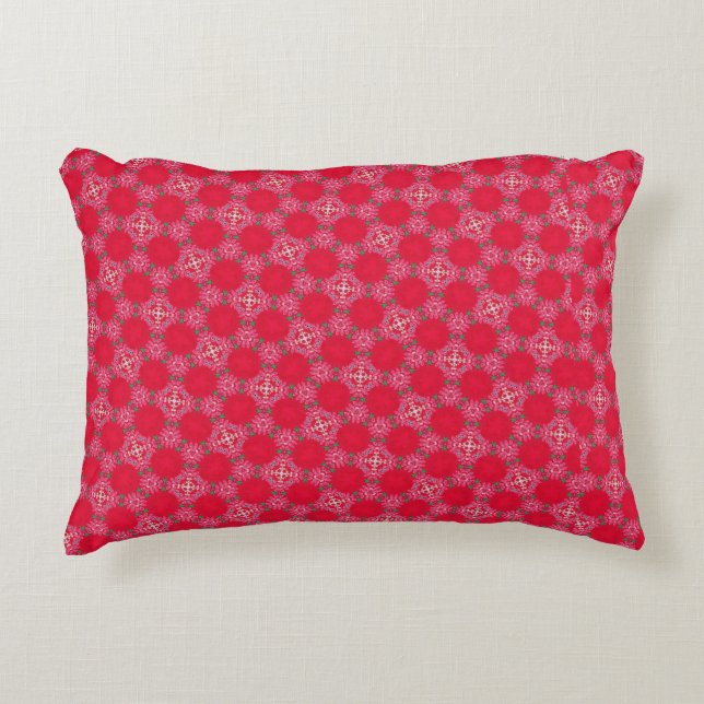 Retro Pink Clover Accent Pillow (Front)