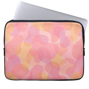 Retro Pink Colours Amorphous Shapes Art Pattern Laptop Sleeve