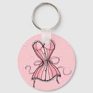 Retro Pink Corset Key Ring