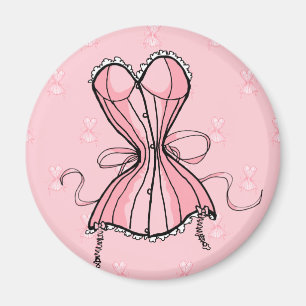 Retro Pink Corset Magnet