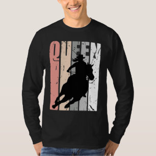 Retro Pink Cowgirl Queen Rodeo Women Barrel Racer T-Shirt