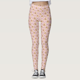 Retro Pink Daisy Reader Vibes Leggings