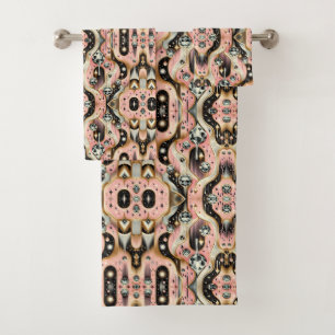 Retro Pink Diamond Mid Century Modern Towel Set