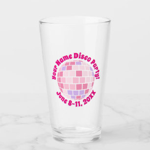 Retro Pink Disco Ball PERSONALIZED Glass