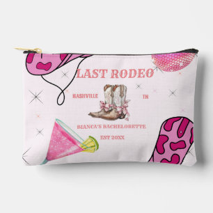 Retro Pink Disco Cowgirl Western Bachelorette Accessory Pouch