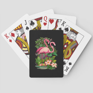Retro Pink Flamingos Classic Playing Cards