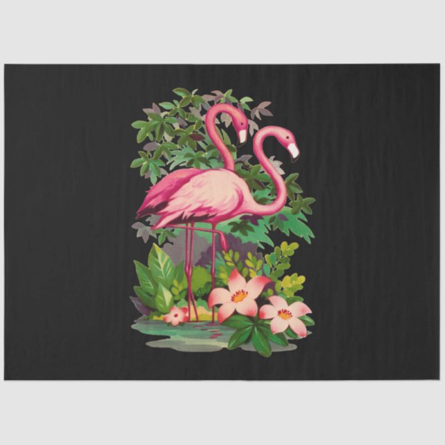 Retro Pink Flamingos Classic Tissue Paper (Front)