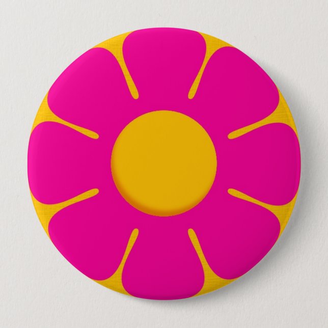 RETRO Pink Flower Backpack Pins buttons (Front)