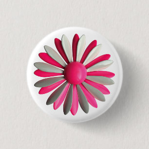 Retro PINK Flower - Bouquet Spring Summer Garden 3 Cm Round Badge