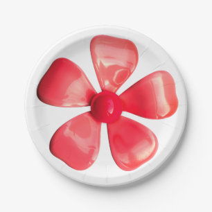 Retro Pink Flower Floral Spring Garden Wedding Paper Plate