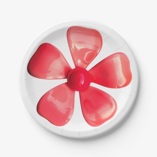 Retro Pink Flower Floral Spring Garden Wedding Paper Plate (Front)