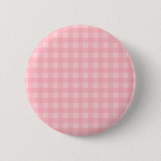 Retro Pink Gingham Chequered Pattern Background 6 Cm Round Badge (Front)