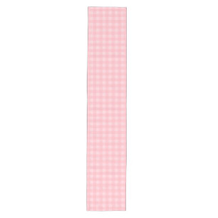 Retro Pink Gingham Chequered Pattern Background Medium Table Runner