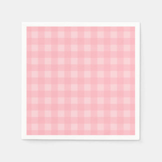 Retro Pink Gingham Chequered Pattern Background Napkin