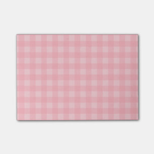 Retro Pink Gingham Chequered Pattern Background Post-it Notes