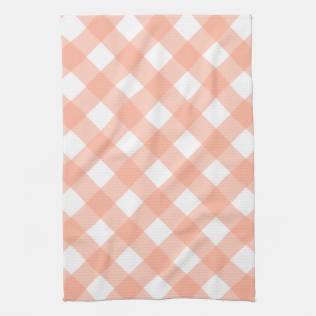 Retro Pink Gingham Kitchen Towel Gift (Vertical)