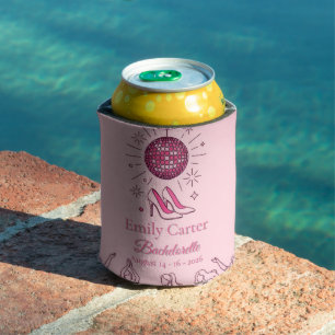 Retro Pink Girls Gone Mild Bachelorette Spa Can Cooler