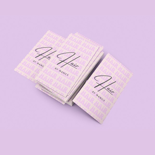 Retro Pink Groovy Hairstylist  Business Card (Creator Uploaded)