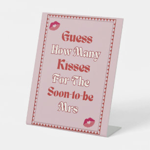 Retro Pink Guess How Many Kisses Game Sign