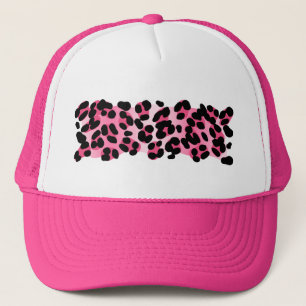 Retro Pink Leopard Print Trucker Hat