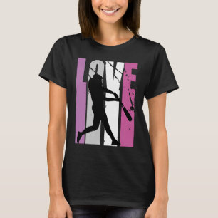 Retro Pink Live Love Baseball Coach Womens Birthda T-Shirt