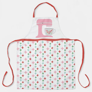 Retro Pink Mixer Christmas   Baking Spirits Bright Apron