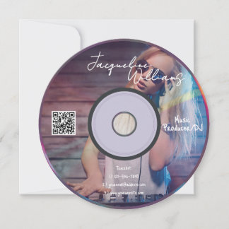 Retro Pink Music Producer CD DJ Business Card